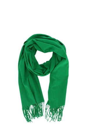 sjaal met franjes groen