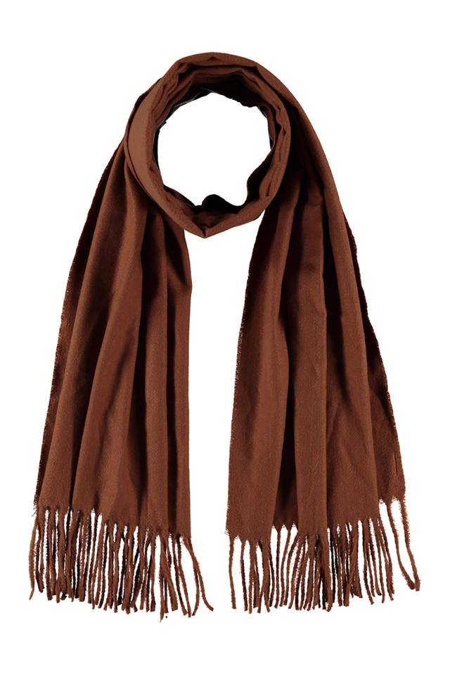 spek stapel Landelijk Sarlini sjaal met franjes bruin | wehkamp