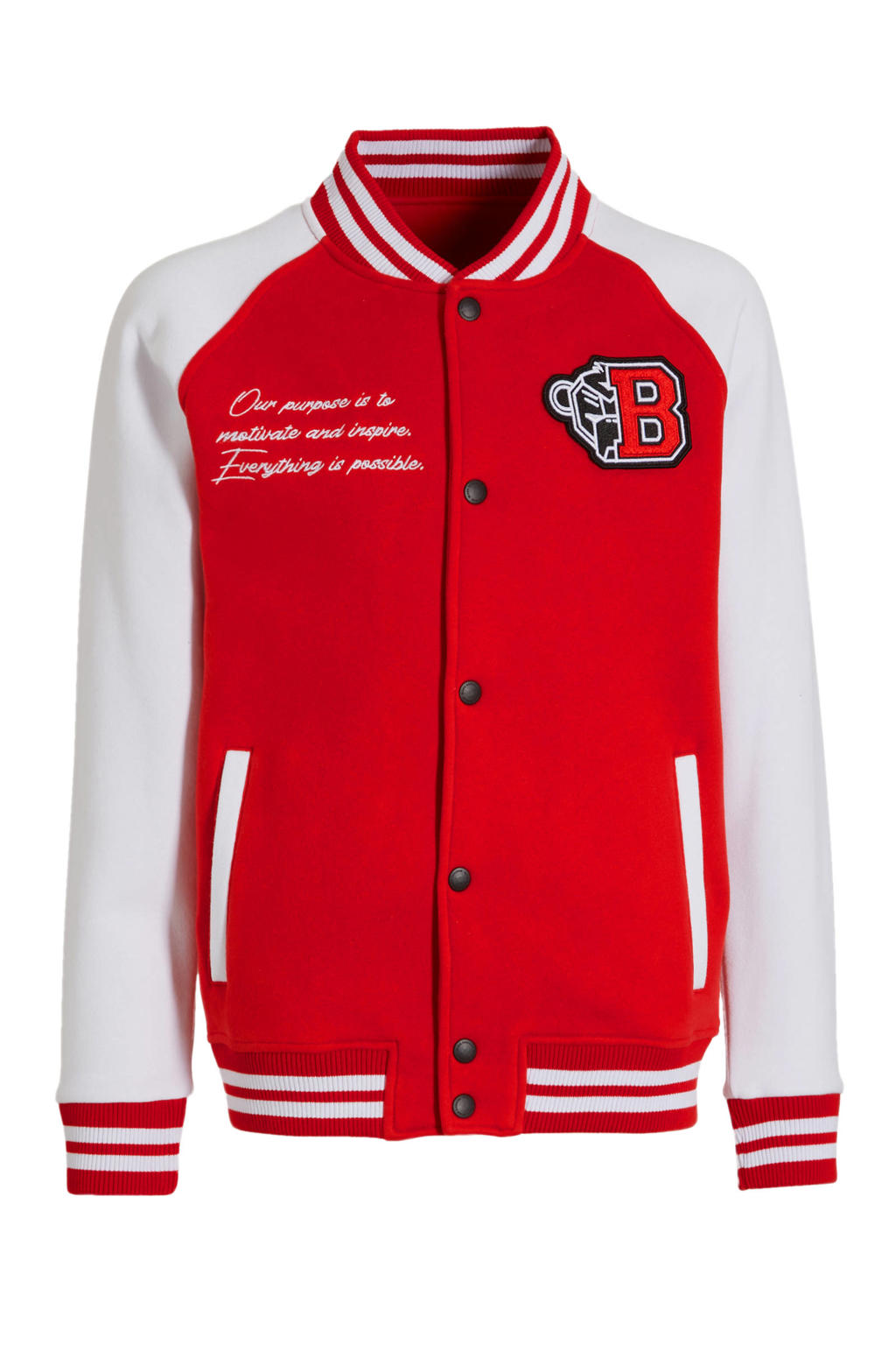 BLACK BANANAS unisex baseball vest rood/wit wehkamp