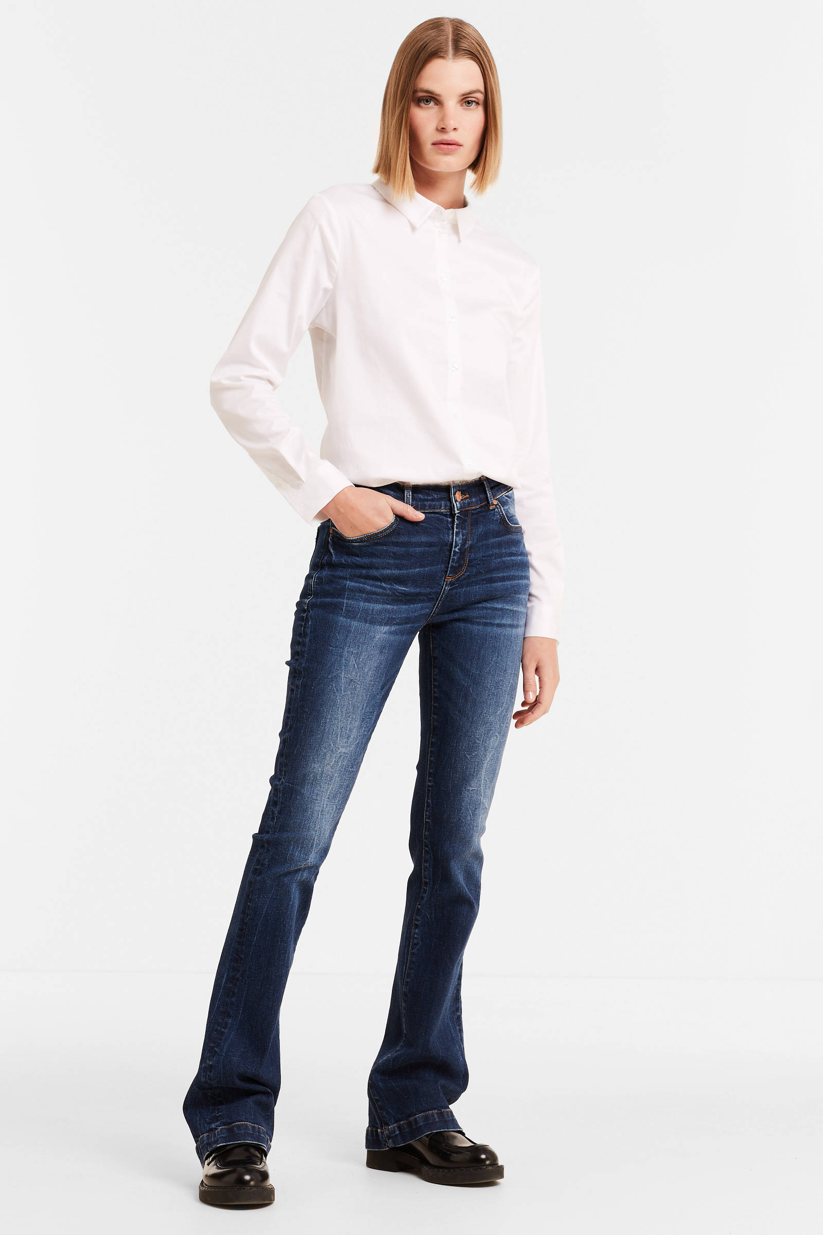 Dames Kleding voor voor Jeans voor 7/8 en cropped jeans LTB Blouse Met Lange Mouwen Bodica in het Blauw Bespaar 3% 