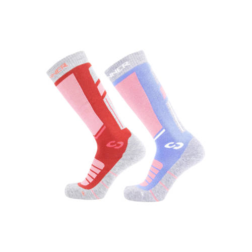 Sinner skisokken Pro blauw/rood (set van 2) afbeelding
