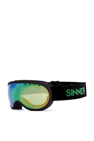 skibril Vorlage S zwart/groen (groene lens)