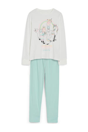 C&A pyjama van biologisch katoen mintgroen/wit