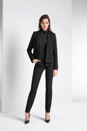 thumbnail: Expresso basis blouse XANI stretchkatoen zwart