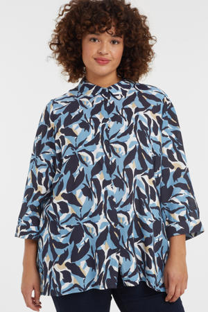 blouse met all over print blayw