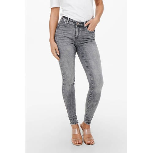 ONLY mid waist skinny jeans ONLPOWER grijs afbeelding