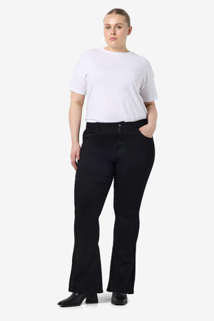 high waist flared jeans NMSALLIE  zwart