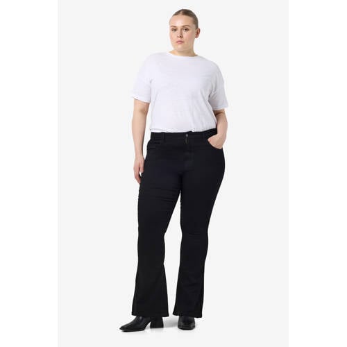 NOISY MAY Curve high waist flared jeans NMSALLIE zwart afbeelding