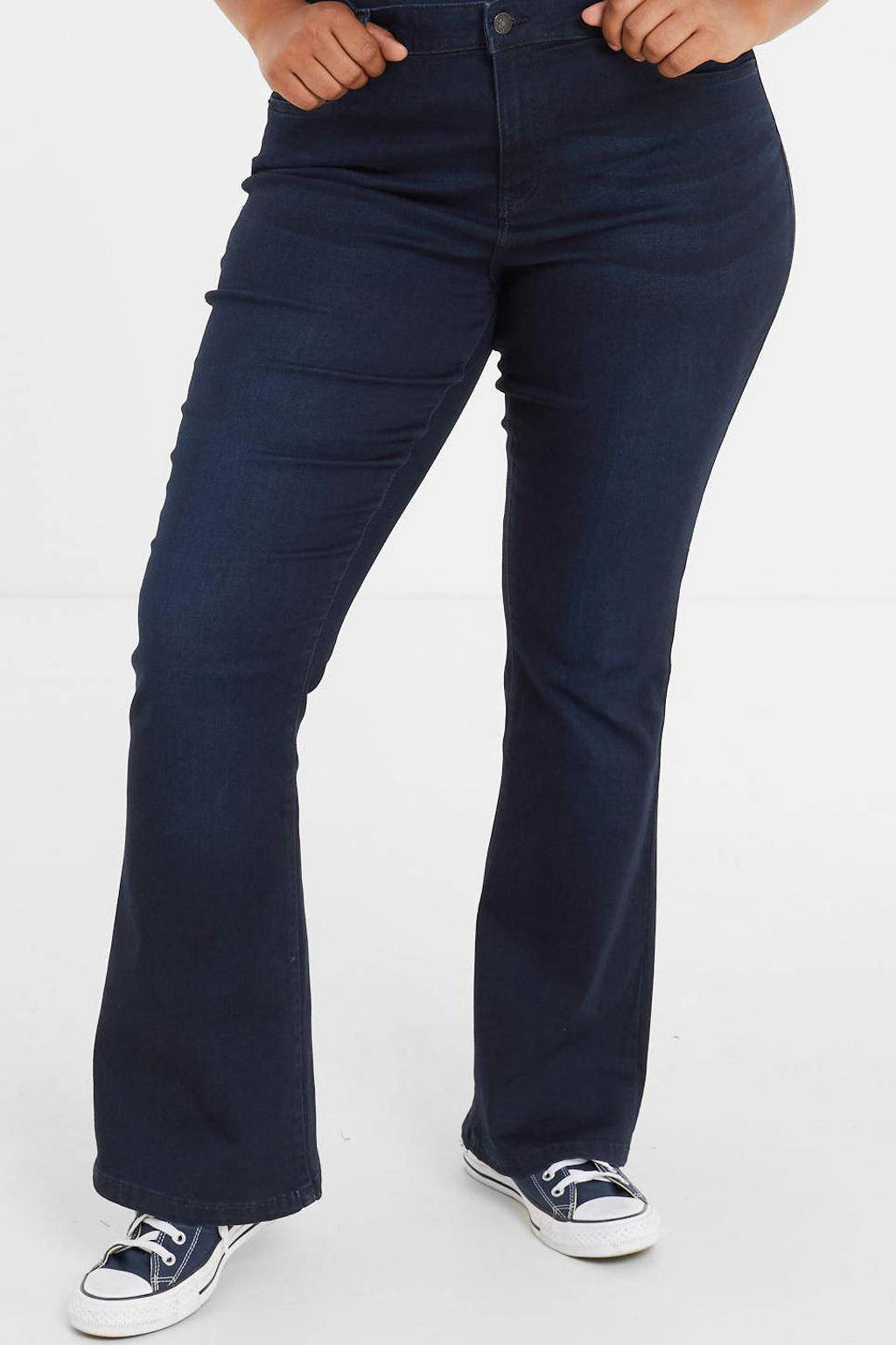 NOISY MAY Curve high waist flared jeans NMSALLIE  dark blue