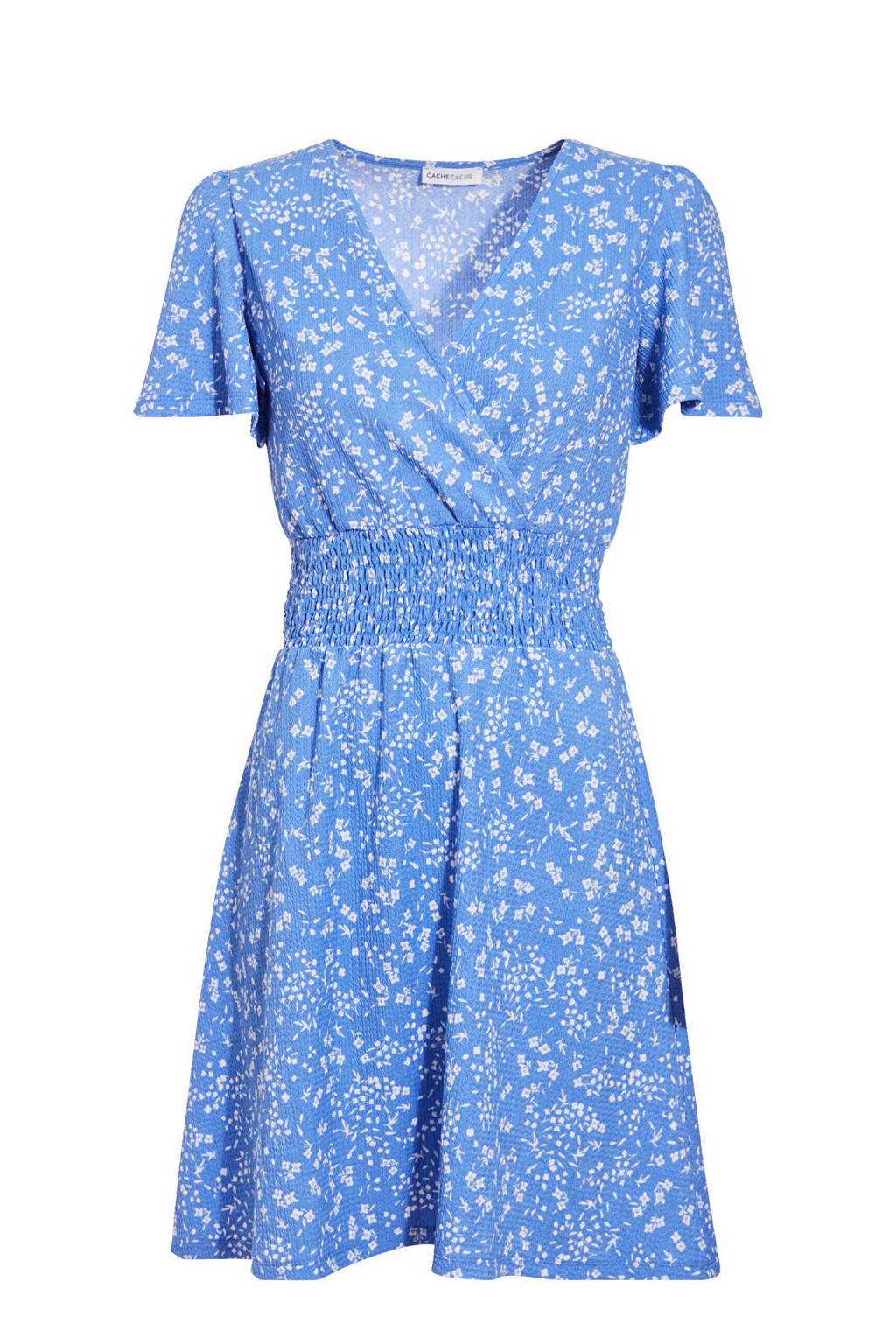 Cache Cache gebloemde jurk blauw/wit