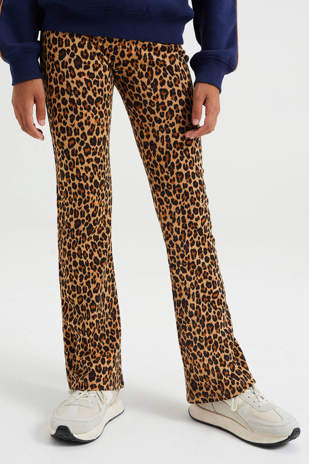 Lezen Ongemak trommel WE Fashion flared broek met panterprint bruin/zwart | wehkamp