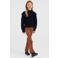 WE Fashion flared broek met bloemenprint bruin/oranje/wit