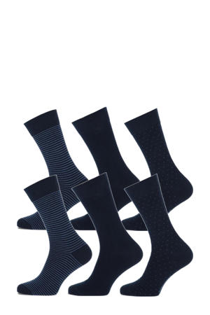 sokken - set van 6 donkerblauw