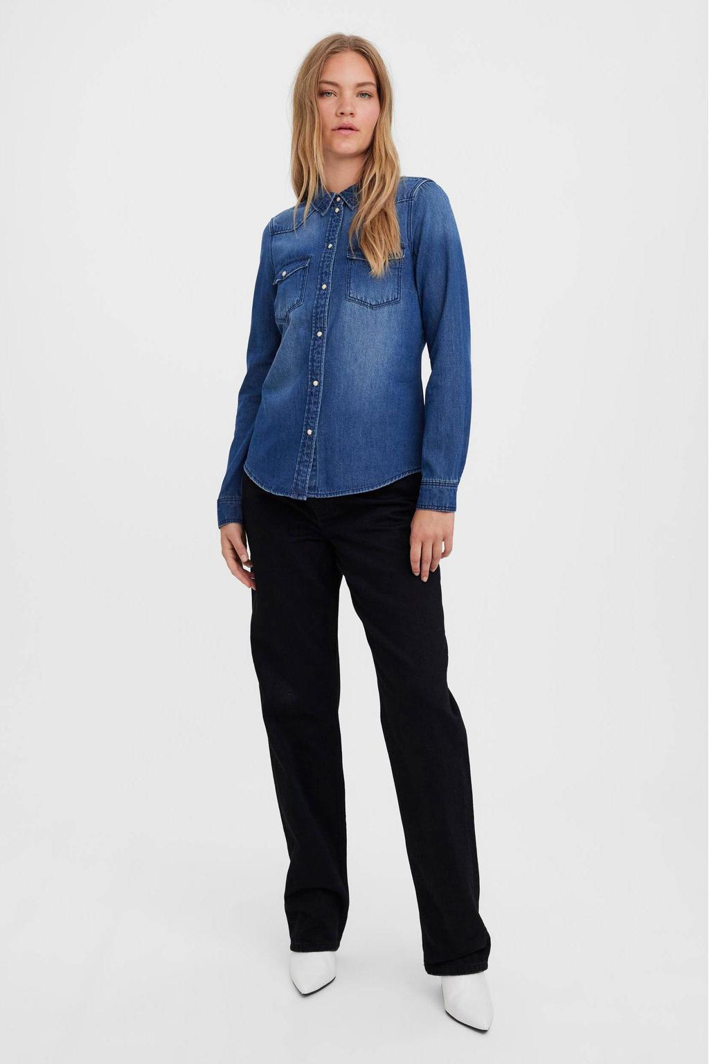 VERO MODA denim blouse VMMARIA blauw