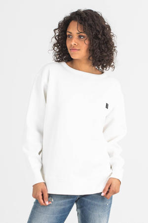 sweater Army Loose Crewneck van biologisch katoen wit