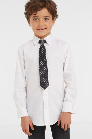 overhemd met stropdas wit