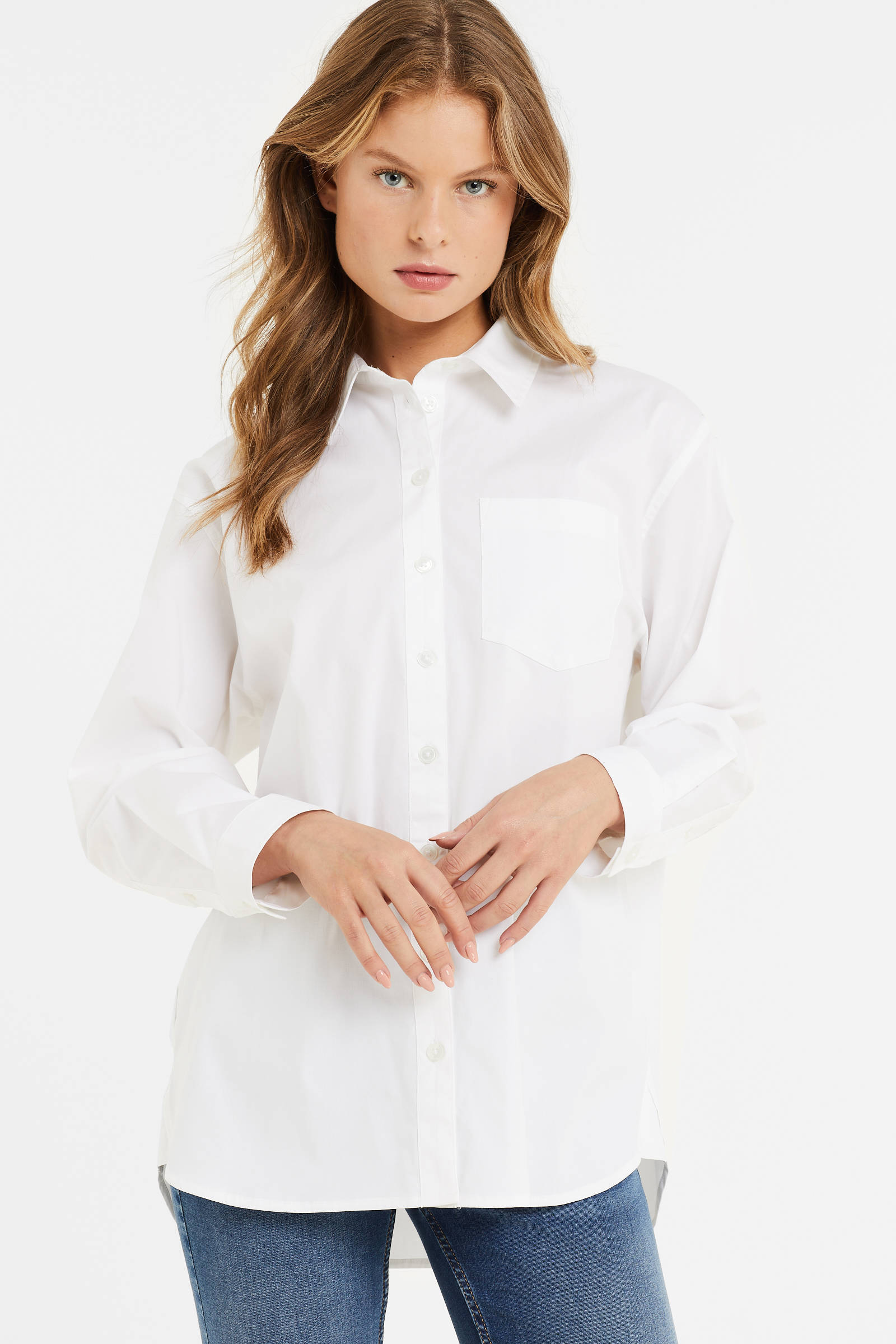 Zara Oversized blouse wit zakelijke stijl Mode Blouses Oversized blouses 