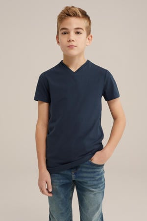 basic T-shirt donkerblauw