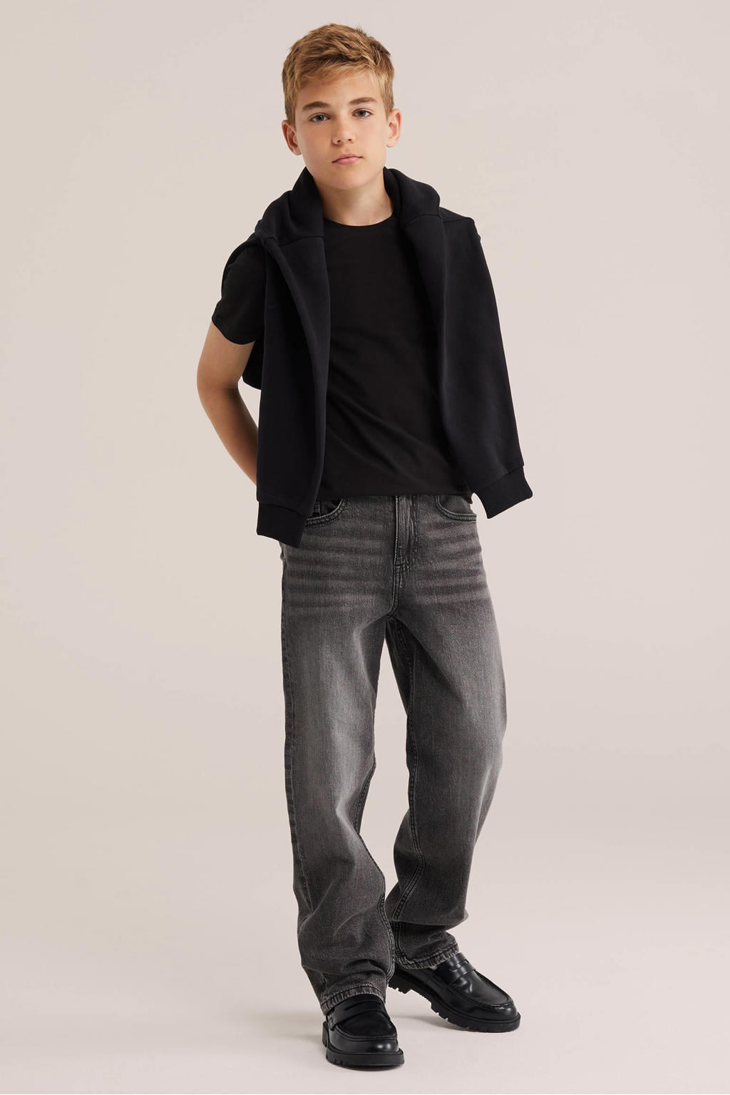 WE Fashion basic T-shirt zwart