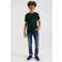 WE Fashion basic T-shirt donkergroen
