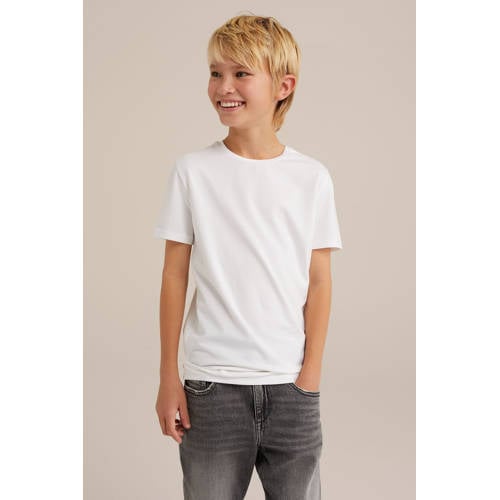 WE Fashion basic T-shirt wit afbeelding