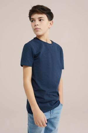 basic T-shirt marineblauw