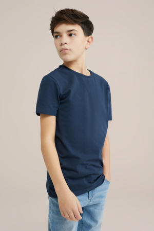 basic T-shirt marineblauw