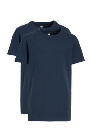 T-shirt - set van 2 donkerblauw