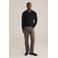 WE Fashion regular polo fijn gebreid zwart