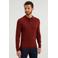 WE Fashion gebreide polo donkerrood