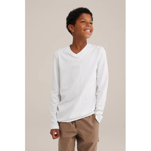 WE Fashion basic longsleeve wit afbeelding