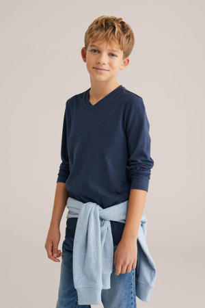 basic longsleeve donkerblauw