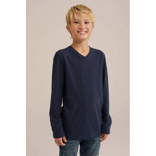 WE Fashion basic longsleeve donkerblauw afbeelding