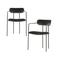 WOOOD WOOOD Ivy Eetkamerstoelen - Fluweel - Zwart - Set van 2