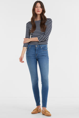 high waist skinny jeans blauw