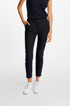 cropped low waist slim fit pantalon marineblauw