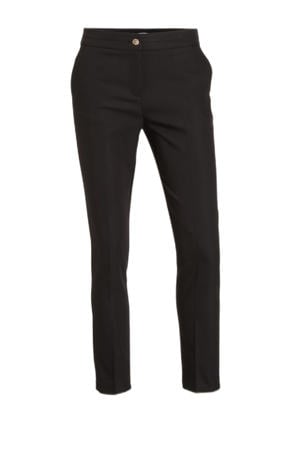 cropped low waist slim fit pantalon zwart