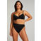 Hunkemöller high leg bikinibroekje Scallop met textuur zwart