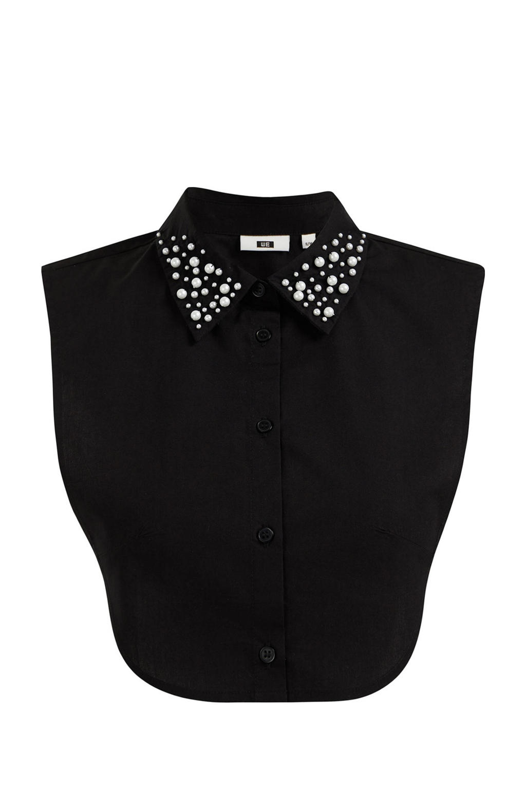WE Fashion losse kraag met parels zwart
