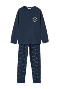 Mango Kids   pyjama met all over print donkerblauw