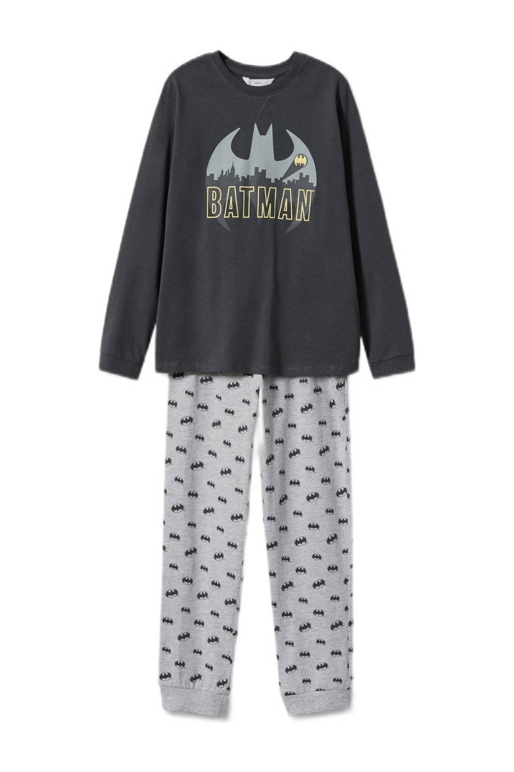 Mango Kids   Batman pyjama met printopdruk grijs/lichtgrijs