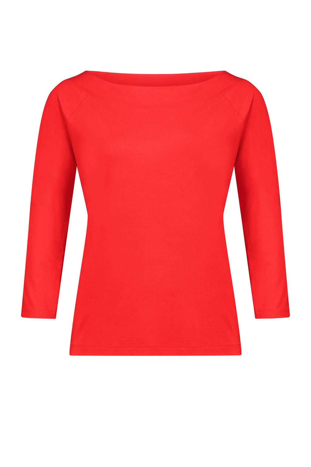 Claudia Sträter jersey boothals top 3/4 mouw rood