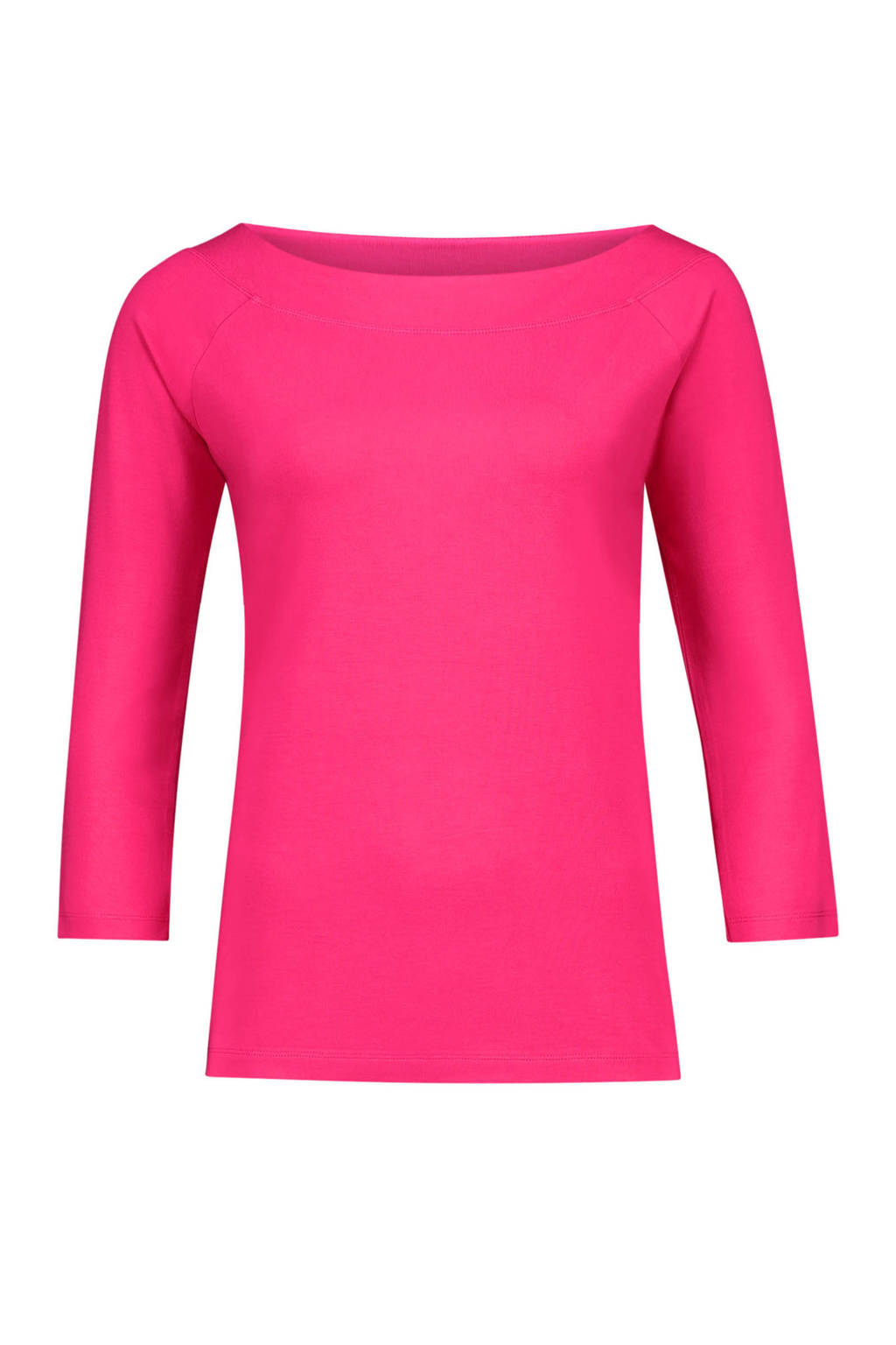 Claudia Sträter jersey boothals top 3/4 mouw fuchsia
