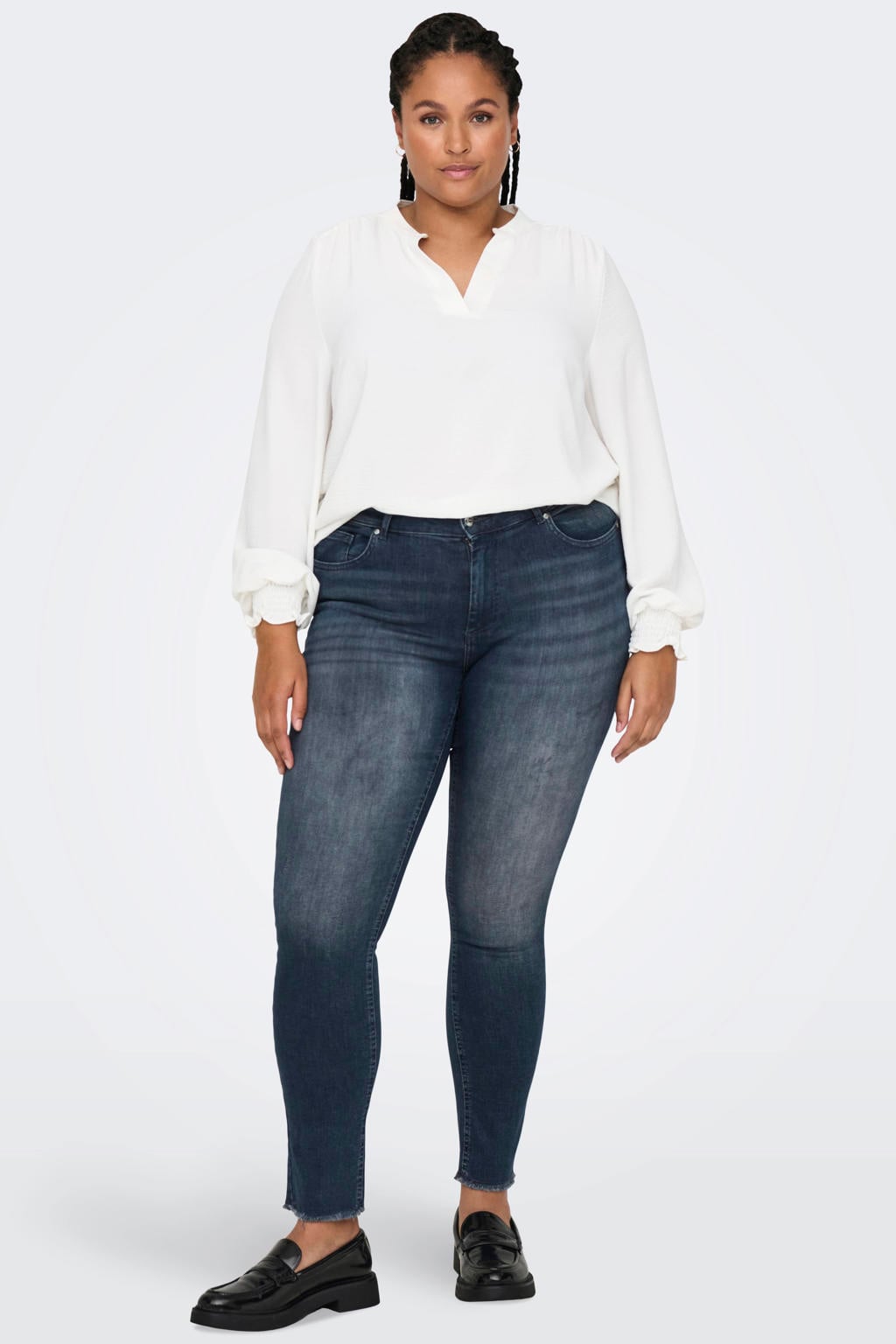 ONLY CARMAKOMA cropped skinny jeans CARWILLY blue black
