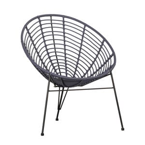 Loungestoel Buiten Jane - PE/Metaal - Inkt - 88x72x81