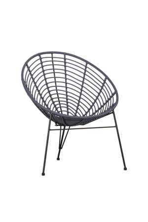 Loungestoel Buiten Jane - PE/Metaal - Inkt - 88x72x81