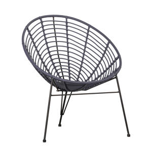 Loungestoel Buiten Jane - PE/Metaal - Inkt - 88x72x81 