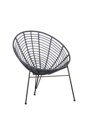 Loungestoel Buiten Jane - PE/Metaal - Inkt - 88x72x81 