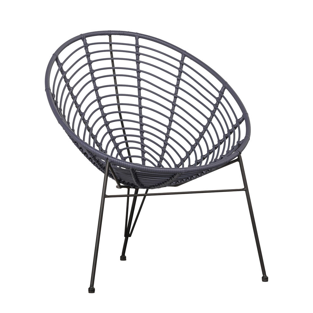 WOOOD Loungestoel Buiten Jane - PE/Metaal - Inkt - 88x72x81