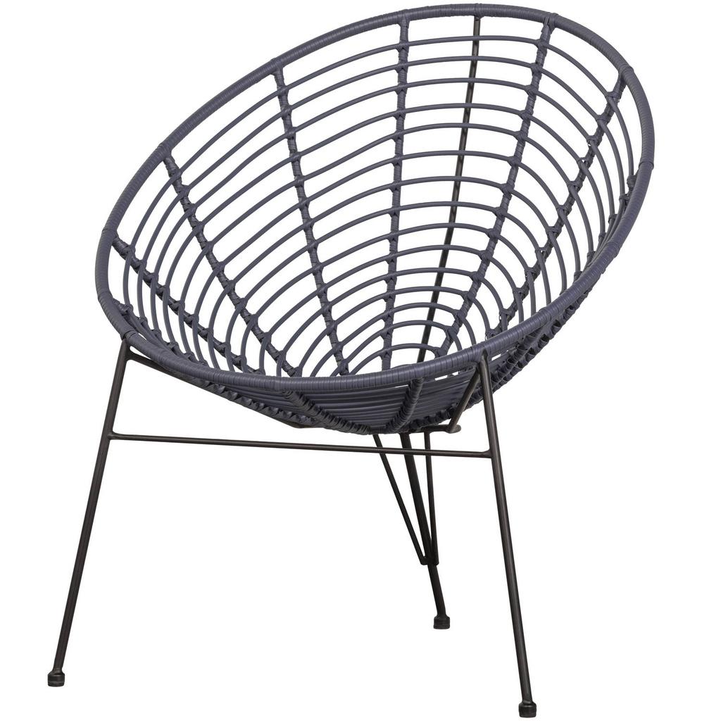 WOOOD WOOOD Jane Loungestoel Buiten - PE/Metaal - Inkt - 88x72x81
